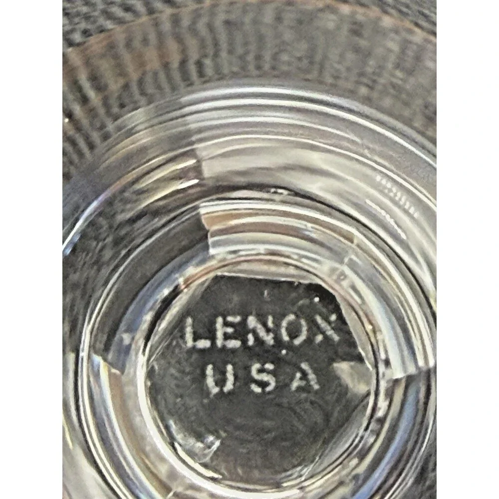 Vintage Lenox Fontaine Wine Glass Gold Rim Etched Crystal USA 1976-1986 6.75